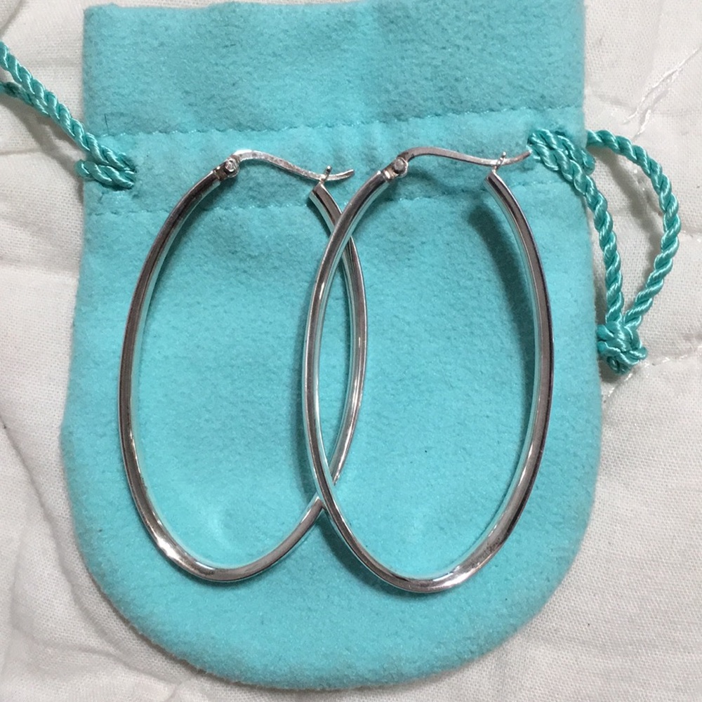 QVC Thailand Sterling Silver Oval Hoop Earrings